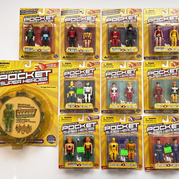 DC Comics Pocket Heroes 11 JLA Action Figure Lot Martian Manhunter Table Set - Picture 2 of 16